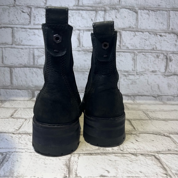 👢 TIMBERLAND WOMEN'S COURMAYEUR VALLEY CHELSEA BLACK NUBUCK BOOT. SZ US 7 - Picture 7 of 11